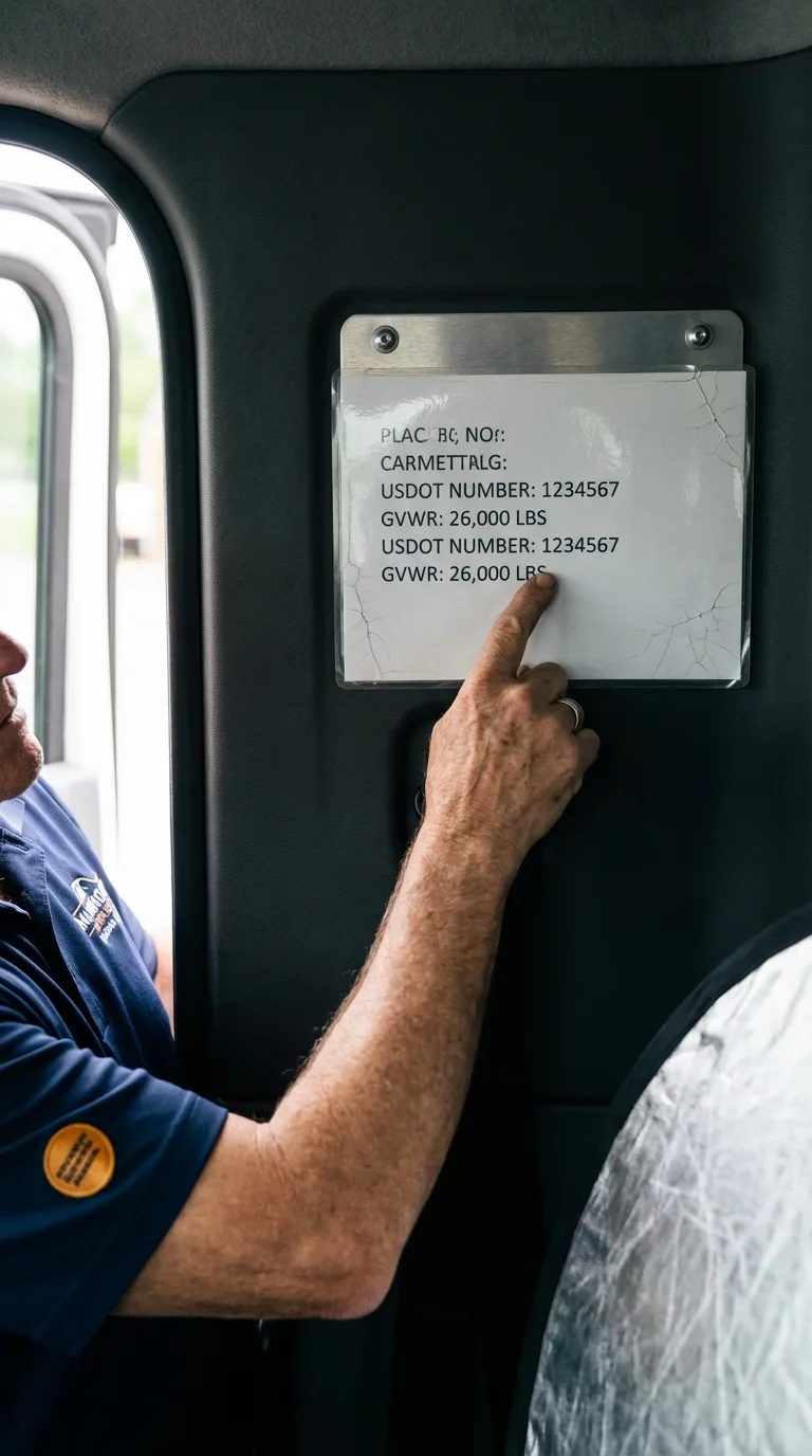 USDOT licensing placard verification in Keuka Park